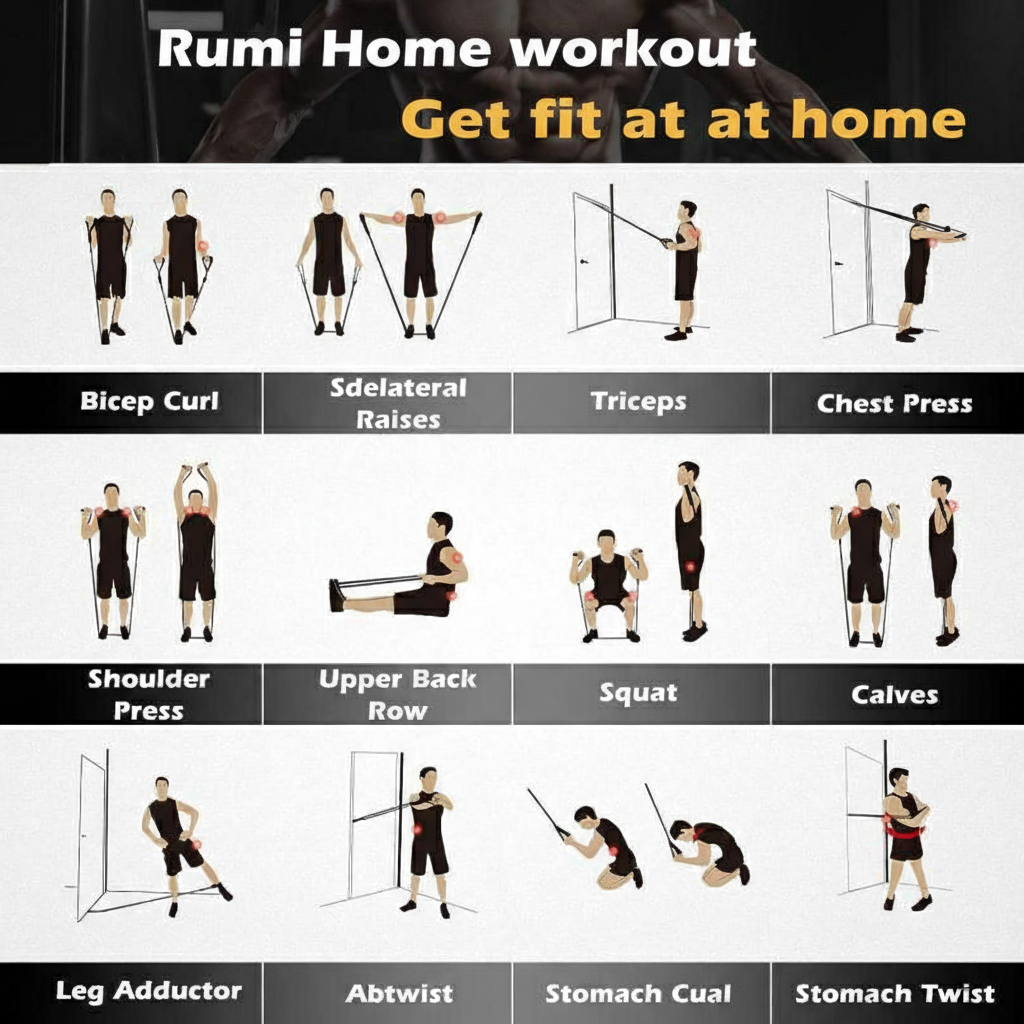 Rumi Gym kit with one year warranty-Daily Body Strength Training At Home