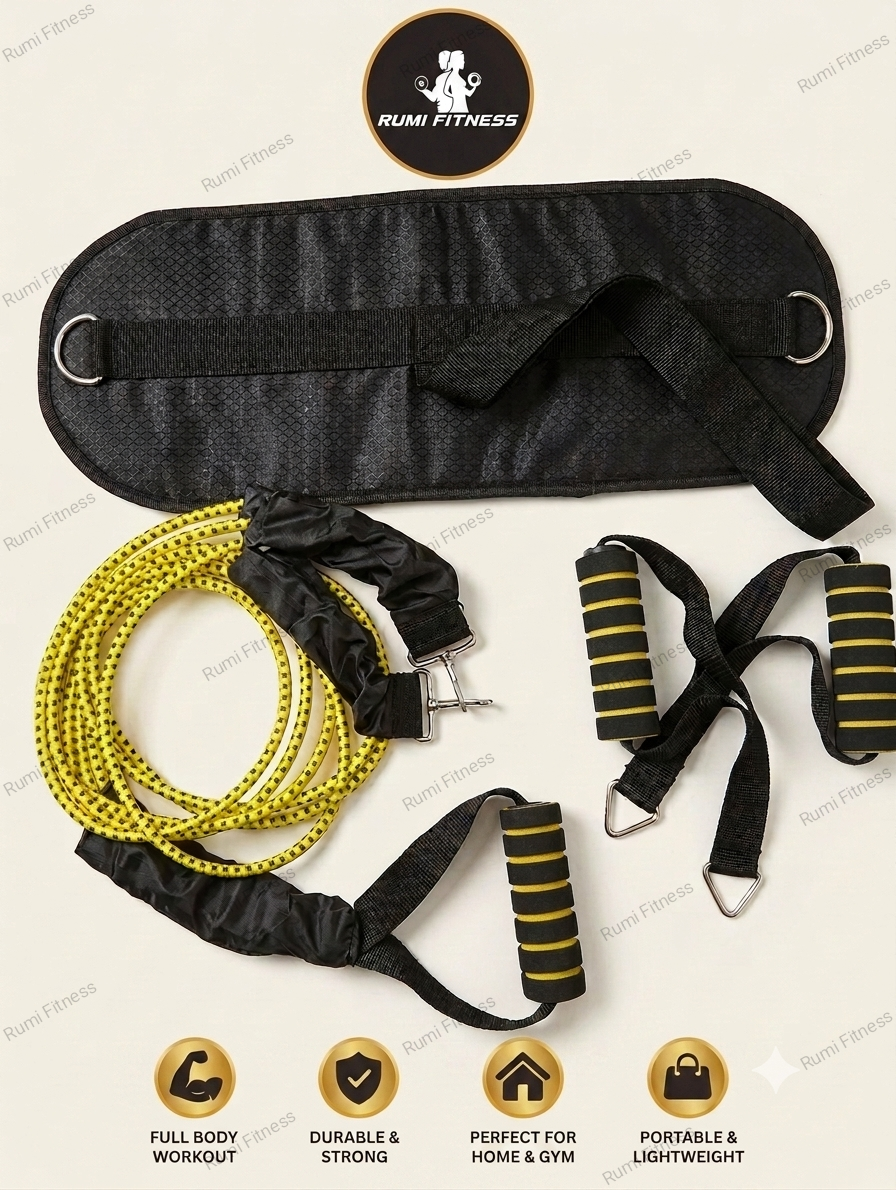 Resistance Bands Set for Home Workout by Rumi Fitness (1 year warranty)
