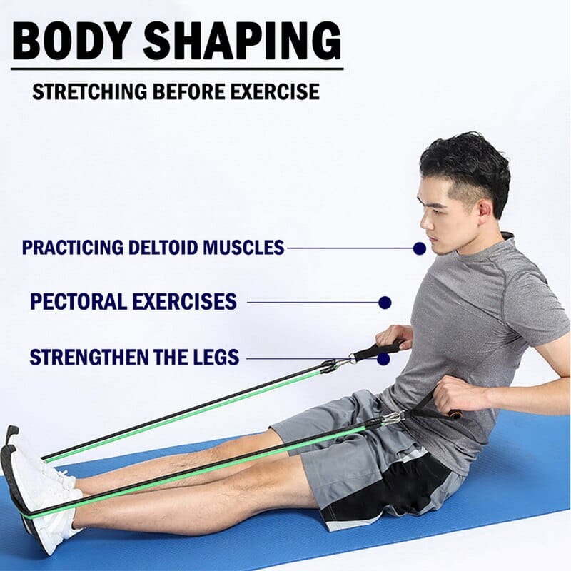Resistance Bands Set for Home Workout by Rumi Fitness (1 year warranty)