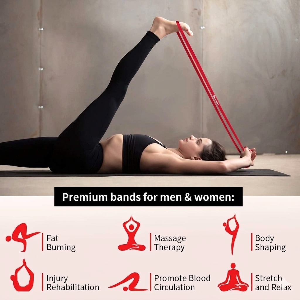 Resistance Bands Set for Home Workout by Rumi Fitness (1 year warranty)