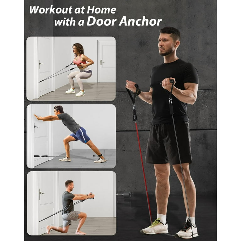 Resistance Bands Set for Home Workout by Rumi Fitness (1 year warranty)