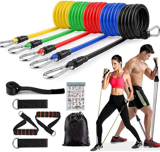 Resistance Bands Set with Belt- One Year Warranty