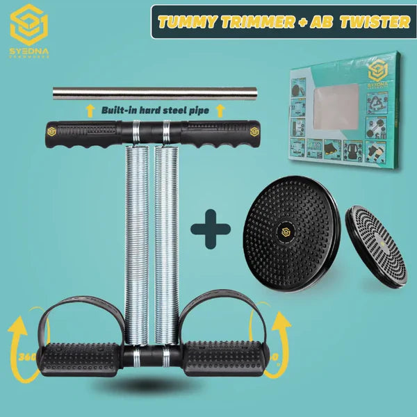 Pedal Foot Leg Exerciser Fitness Slimming Double Spring Tummy Trimmer Men & Women