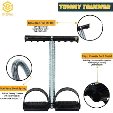 Pedal Foot Leg Exerciser Fitness Slimming Double Spring Tummy Trimmer Men & Women