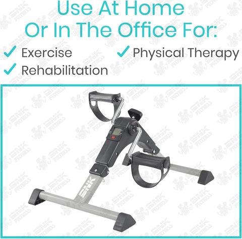 Portable Mini Cycle Pedal Exerciser with Adjustable Resistance and Digital Display