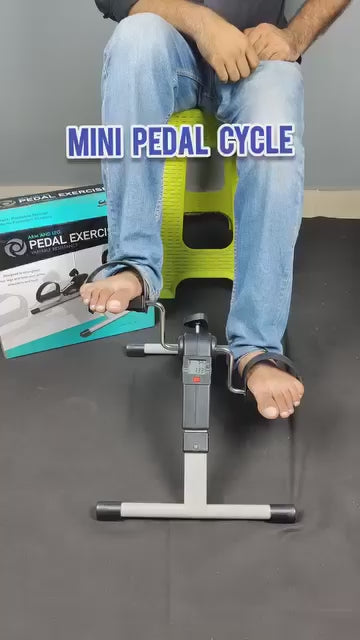 Portable Mini Cycle Pedal Exerciser with Adjustable Resistance and Digital Display