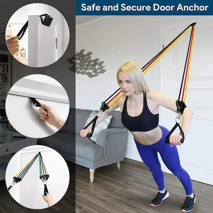 Resistance Bands Set with Belt- One Year Warranty