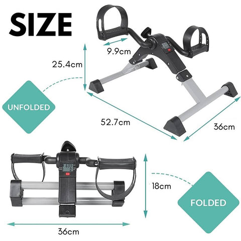 Portable Mini Cycle Pedal Exerciser with Adjustable Resistance and Digital Display